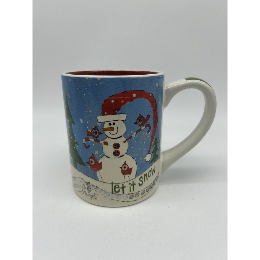 Enesco Izzy & Oliver Snowman Coffee Mug Painted Peace Stephanie Burgess Xmas EX